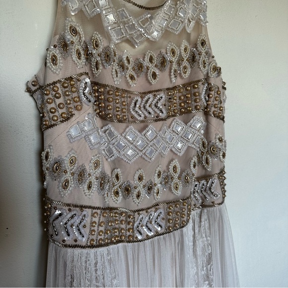 Marchesa NWT gown ivory cream white lace beaded dress - Picture 14 of 16